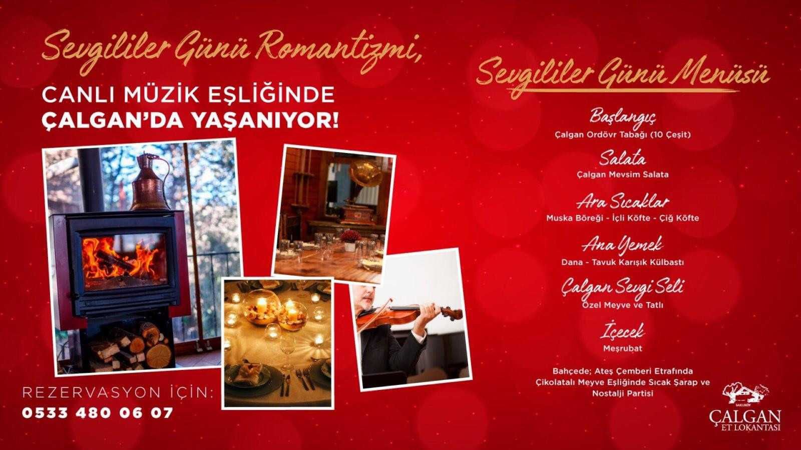 Çalgan Et Lokantası Ankara Sevgililer Günü Programı